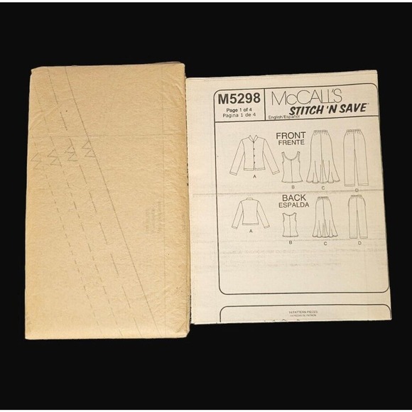 Sewing Pattern Uncut FF MCCALLS M5298 JACKET TOP SKIRT PANTS SIZE 14-20 - Picture 3 of 3